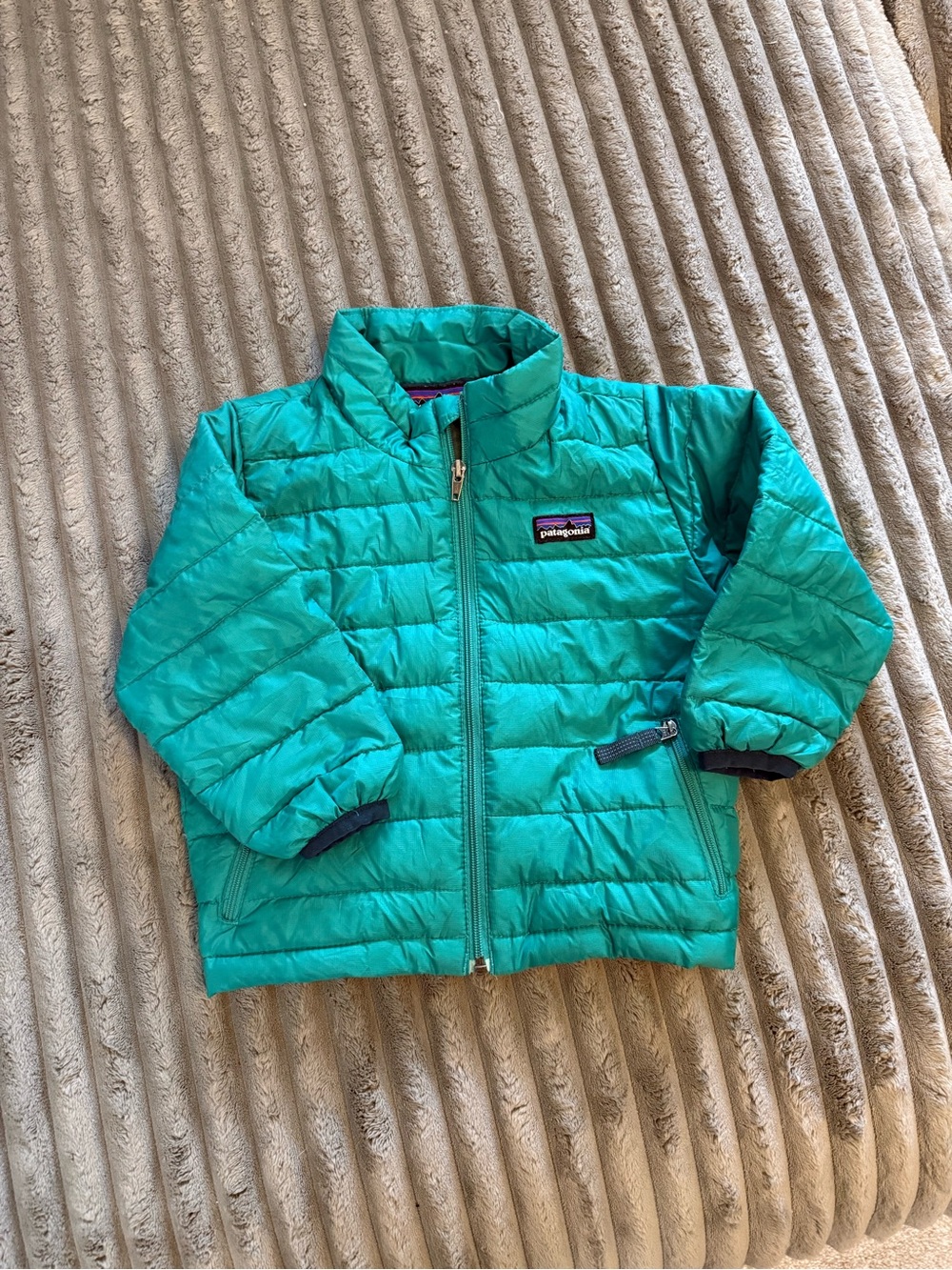 Patagonia Kids Teal Quilted Puffer Jacket